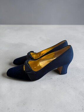 NINA Blue Satin Kitten Heels Mary Janes Size 9